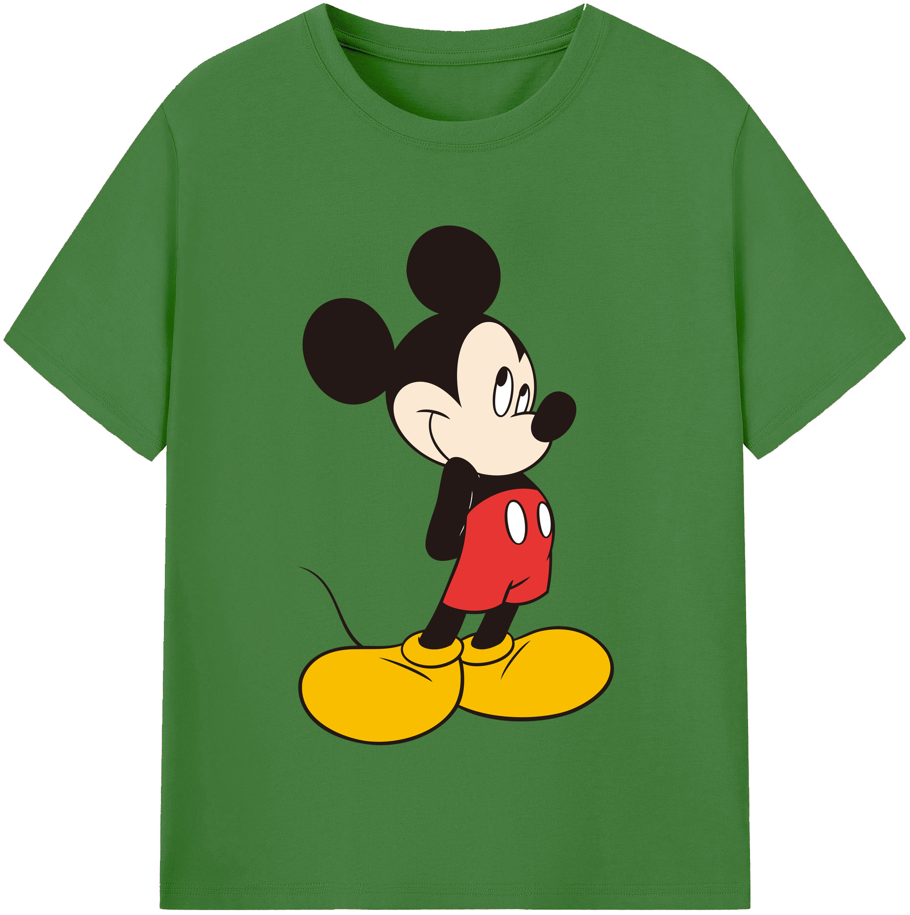（画像用） ミッキーマウス Mickey Mouse レディースカジュアルプリントTシャツ（綿100％）